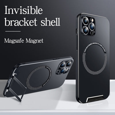 Phone case Metal Invisible Bracket Stand Back Cover For iPhone 14 /13 Magsafe Magnetic Case