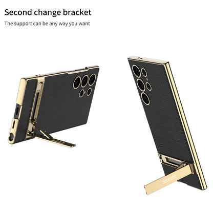 Case Luxury Electroplated Gold Border Plain For Samsung  S24 Series