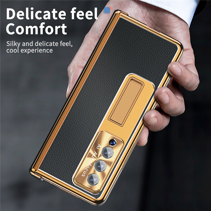 For Samsung Galaxy Z Fold 4 Camera protection Holder Case Leather Bracket Full Protection - theroxymob