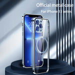 Metal Frame Transparent Case for iPhone 14 13 12 series - theroxymob