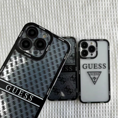 Brand Guess Clear Angel Eyes Phone Case For IPhone 14 /13 /12 Soft Transparent