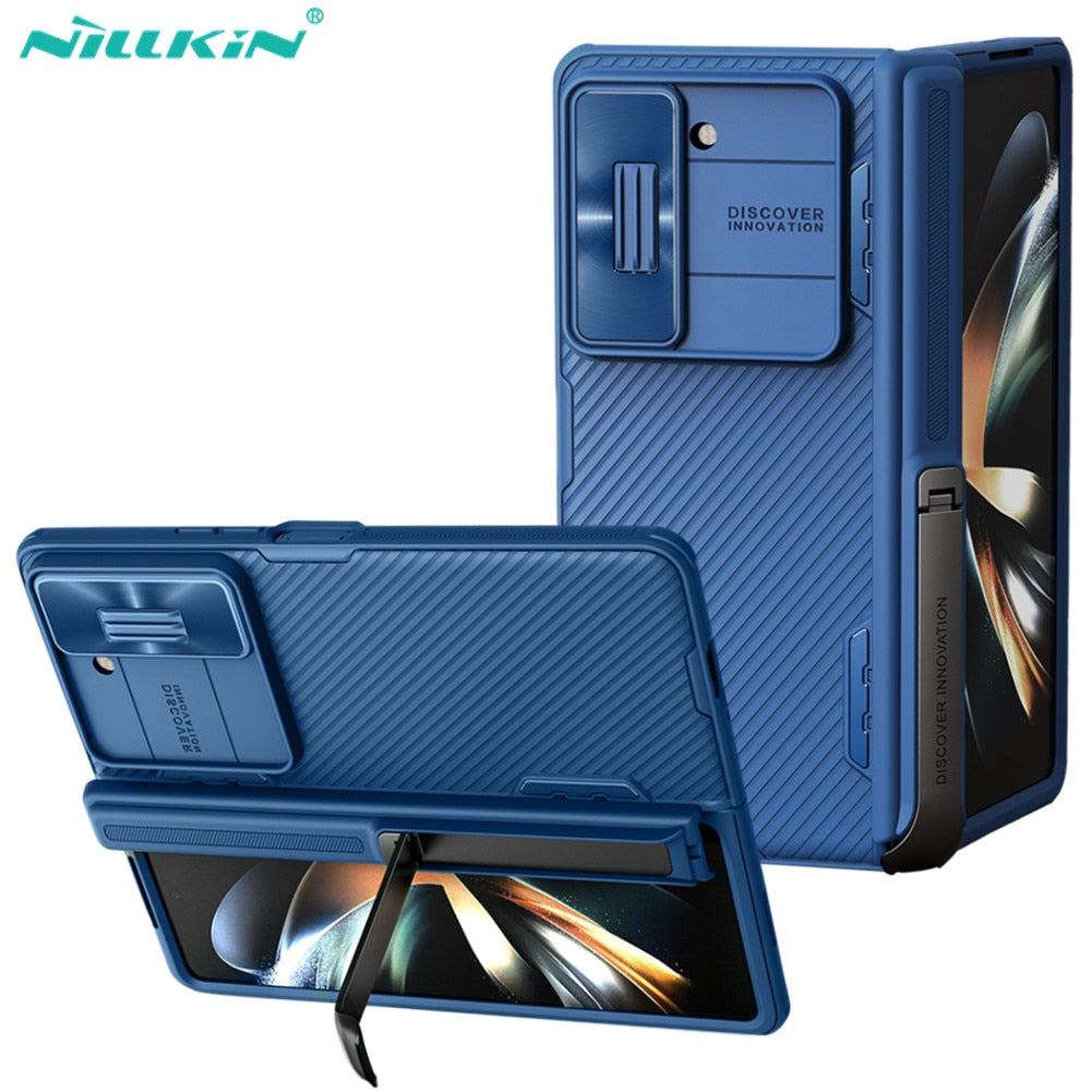 For Samsung Galaxy Z Fold 5 /4 Case  Fold Case With Kickstand With S-Pen Pocket Slide Camera Back Protector Cover