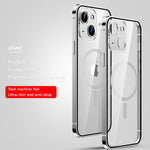 Metal Frame Transparent Case for iPhone 14 13 12 series - theroxymob