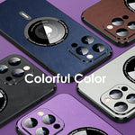 Luxury Leather Phone Case With Lens Film Protection For iPhond 14 13 12 - theroxymob