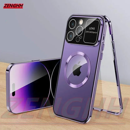 HD Glass Metal Aluminum Suitable  Case for IPhone 15 14 13
