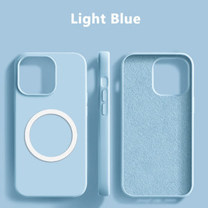 Luxury Liquid Silicone Case Magsafe For iPhone 14 13 12 - theroxymob