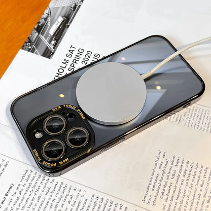 Luxury Clear Glass camera Protect Mobile Phone Case For iPhone 15 14 13