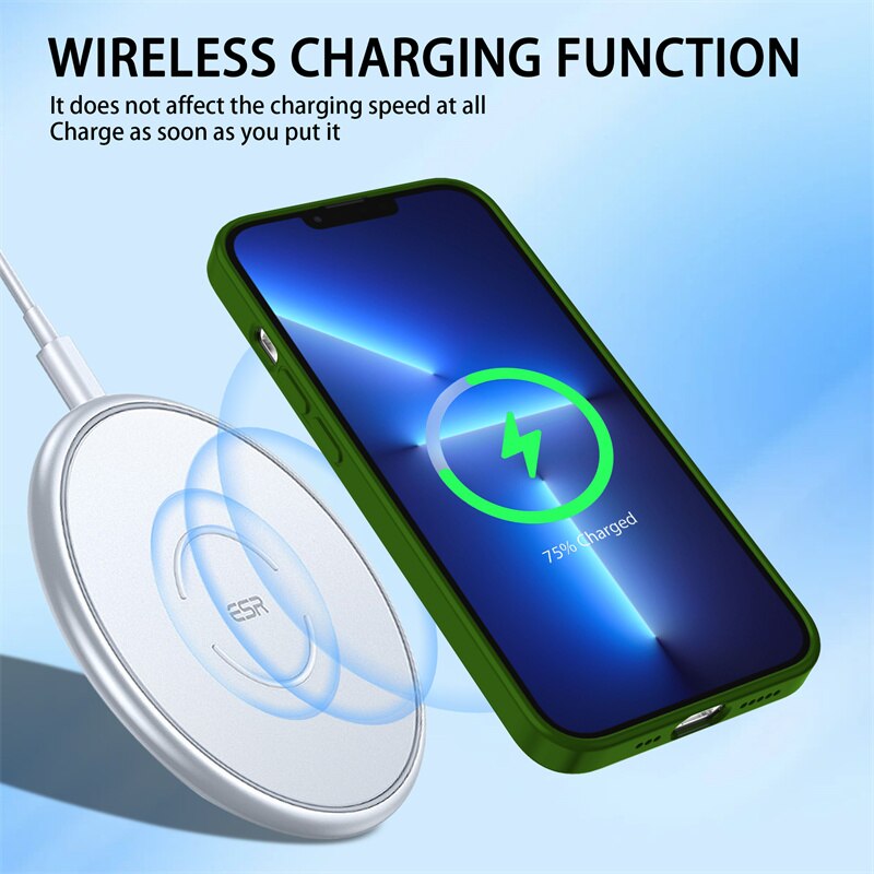 Transparent Case Magsafe Magnetic Wireless Charging Case For iPhone 14 Lens Film Bumper Cover - theroxymob