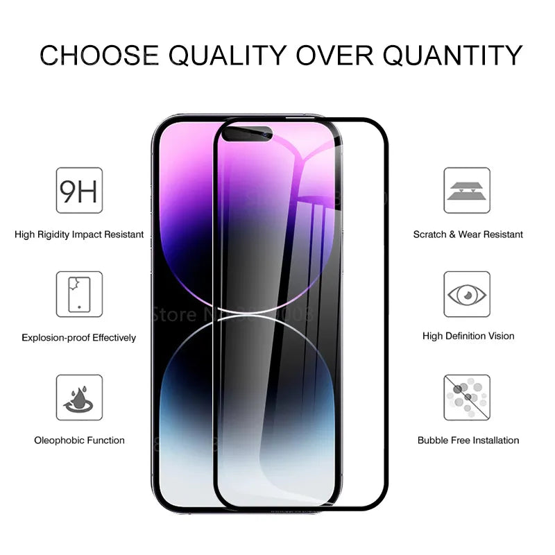 Full Tempered Glass 6in1 For iPhone 15-14 Screen Camera Protective Film