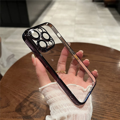 Luxury Plating Square Transparent Phone Case For iPhone 14 13 12 - theroxymob