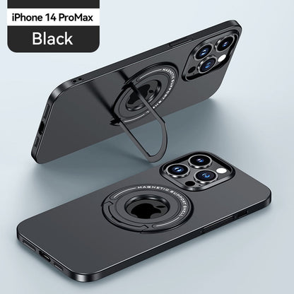 Magnetic Metal Stand Case With Ring Holder For iPhone 14 13 - theroxymob