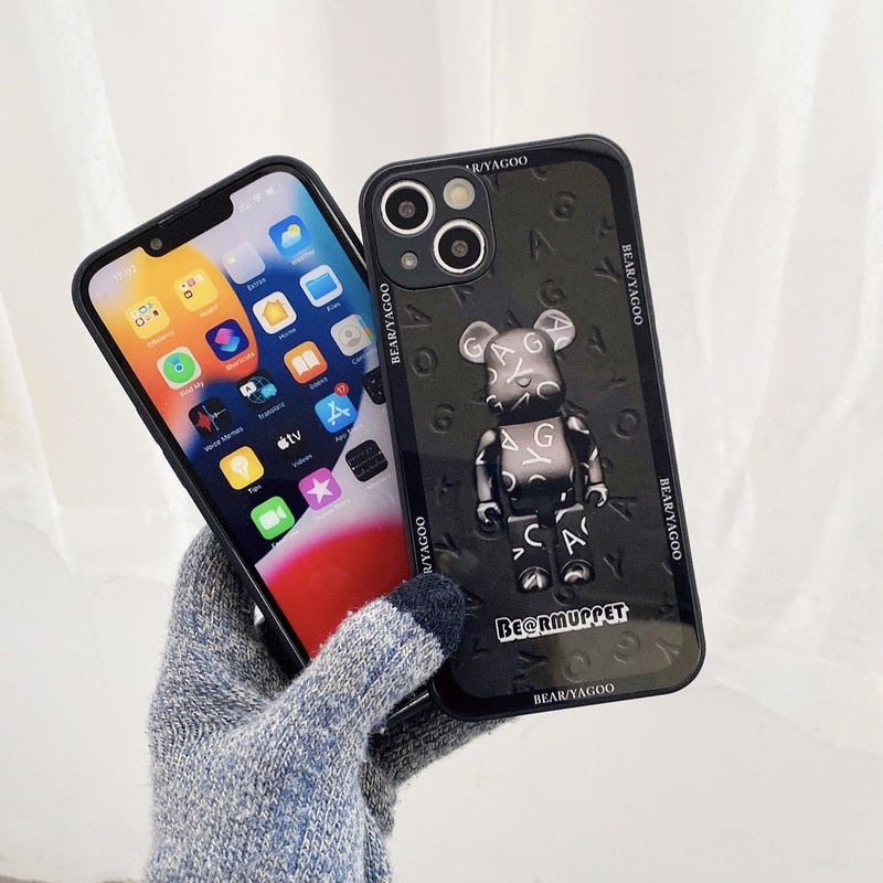 Little Monsters Tempered Glass Phone Case For iPhone 14 13 12 - theroxymob