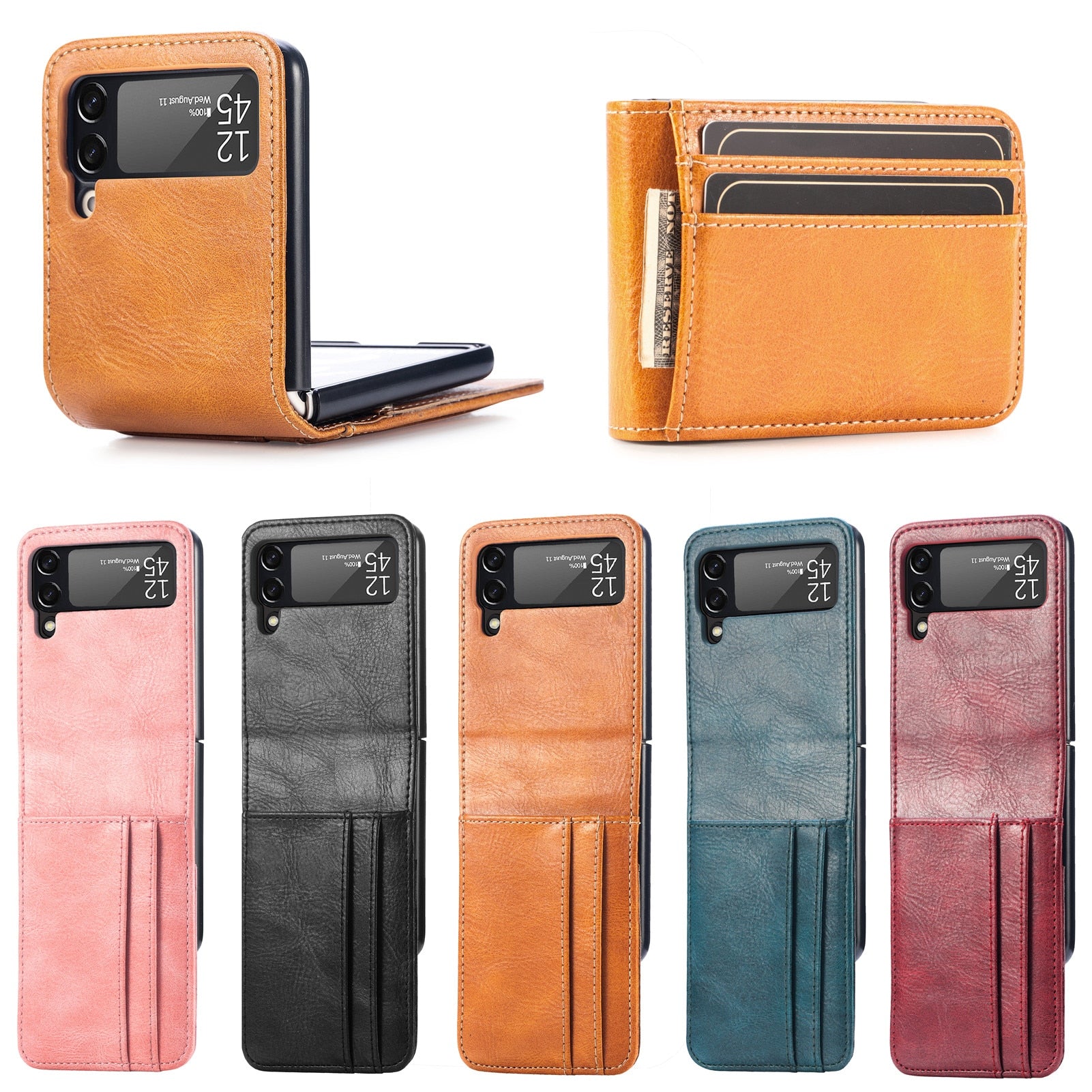 Card Holder Wallet Leather Case for Samsung Galaxy Z Flip 4