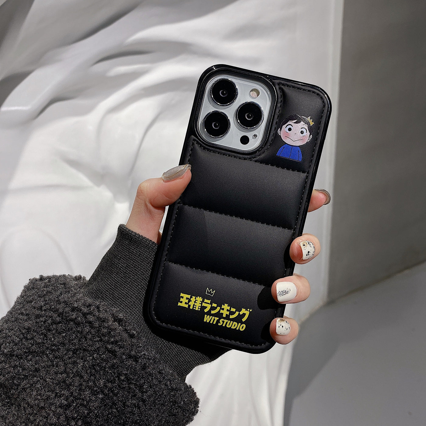 Fashion Brand down jacket Line Bear Phone Case for iPhone 14 13 - theroxymob