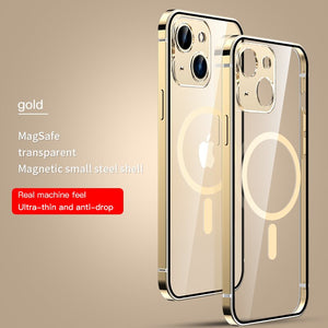 Metal Frame Transparent Case for iPhone 14 13 12 series - theroxymob