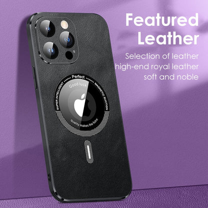 Luxury Leather Phone Case With Lens Film Protection For iPhond 14 13 12 - theroxymob