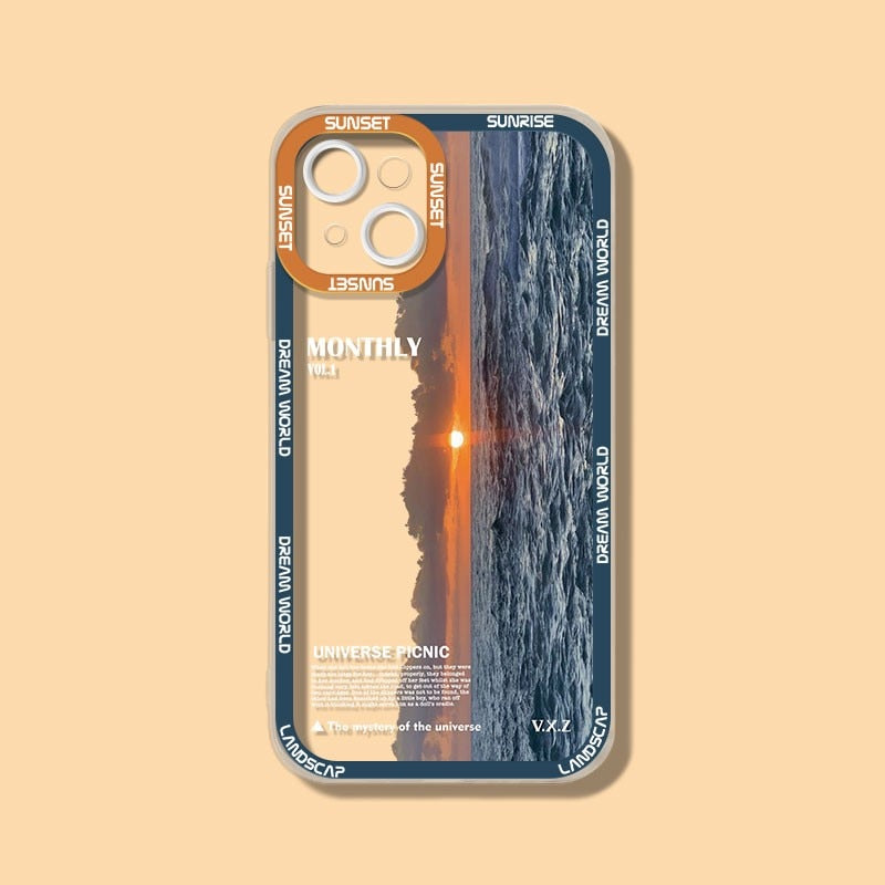 Purple Sunset Snow Mountain Phone Case For iPhone 14 13 - theroxymob