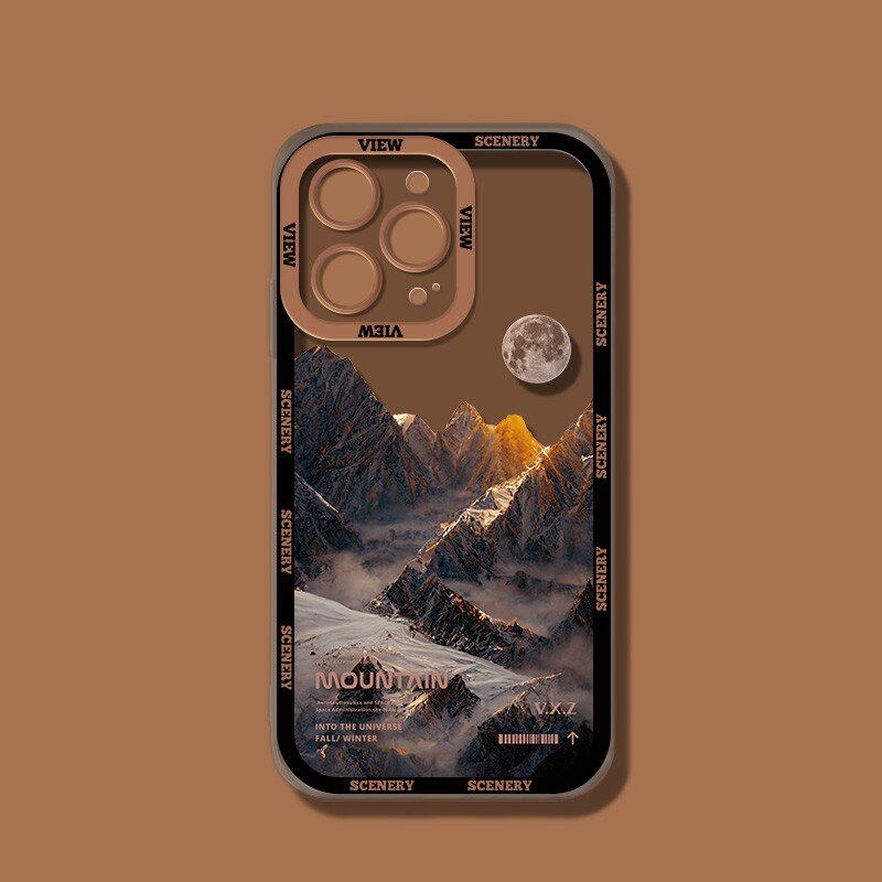 Purple Sunset Snow Mountain Phone Case For iPhone 14 13 - theroxymob