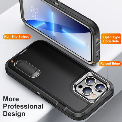 Heavy Armor Shockproof Case with Metal Bracket for iPhone 14 13 12 - theroxymob
