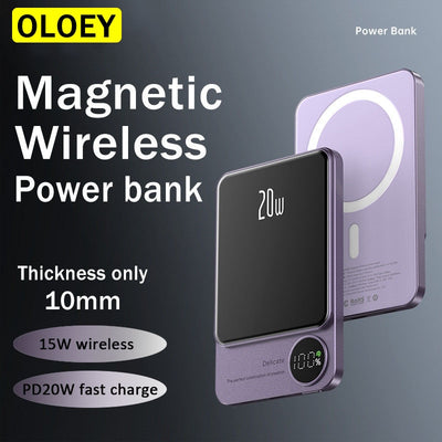 New 10000mAh 15W Fast Wireless Charger Magnetic Power Bank For iphone 12 13 14 External Auxiliary Battery Pack - theroxymob
