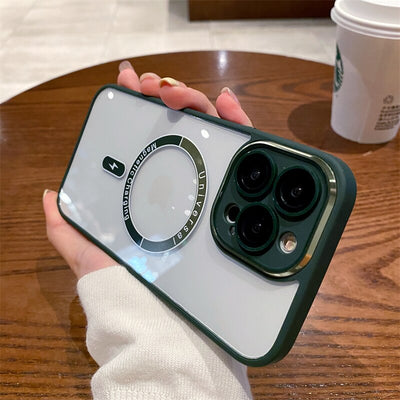 Luxury Transparent Magsafing Case Camera Protector For iPhone 14 13 - theroxymob