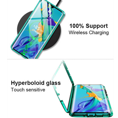 Magnetic Case for Samsung Galaxy S22 Ultra Double Sided Clear Tempered Glass Cover Supprot Wireless Charging - theroxymob