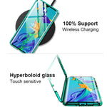Magnetic Case for Samsung Galaxy S22 Ultra Double Sided Clear Tempered Glass Cover Supprot Wireless Charging - theroxymob