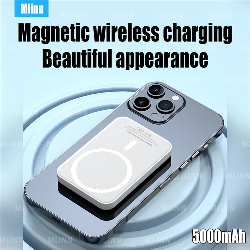 5000mAh For Magsafe powerbank Magnetic Wireless Power Bank External Portable Battery Pack For iphone 13 /12 Series Charger - theroxymob