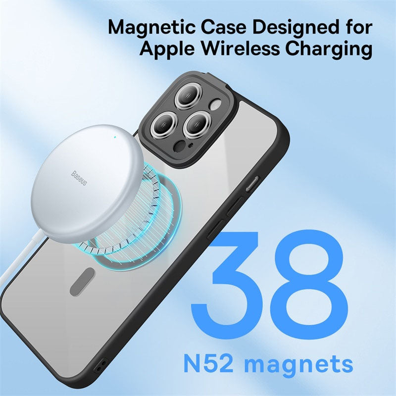 Magnetic Phone Case For iPhone 14 New Shockproof Protective Case Transparent Magnet Back Cover - theroxymob