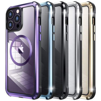 HD Transparent Stainless Steel TPU PC Case for iPhone 14 series - theroxymob