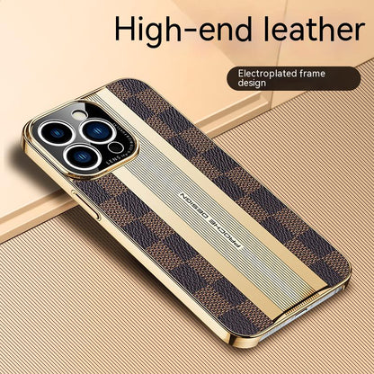 New Luxury Carbon Fiber Leather Camera Protection Case for iPhone 14 - theroxymob