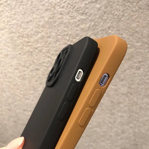 Matte Silicone Case with camera Lens Portector For iPhone 15 14 13