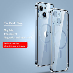 Metal Frame Transparent Case for iPhone 14 13 12 series - theroxymob