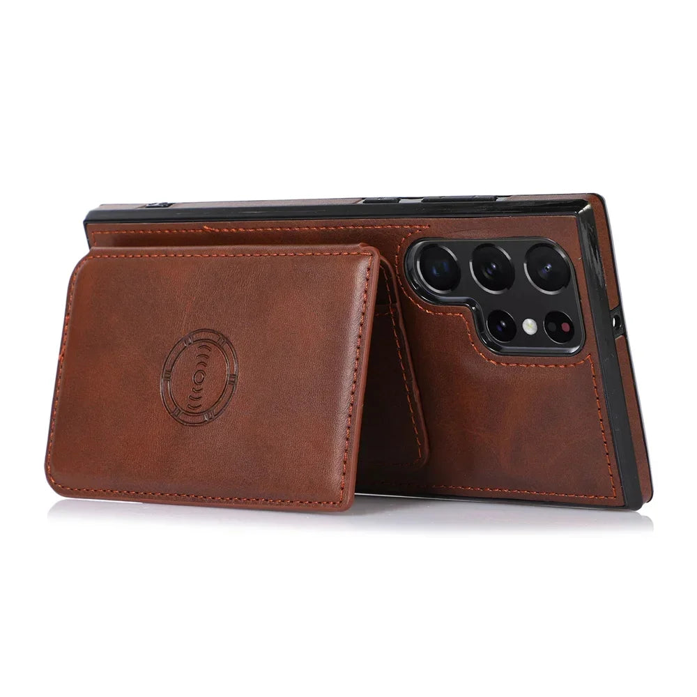 Magnetic Flip Wallet Credit Card Holder Leather Case For Samsung S24-S23 Series