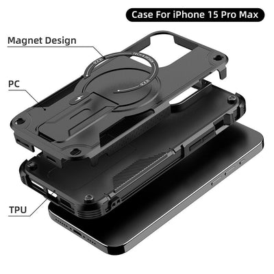 Magnetic Case   Anti Drop Hard Cover Magsafe Stand For iPhone 15-14-13