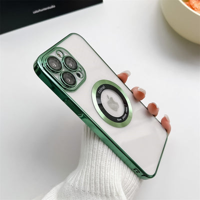 Magsafe Case Luxury Plating Transparent Magnetic Cover for iPhone 14 13 12 - theroxymob