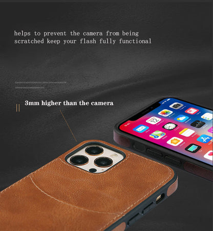 Luxury Case PU Leather Fashion Wallet Credit Card Slot For iPhone 14 - theroxymob