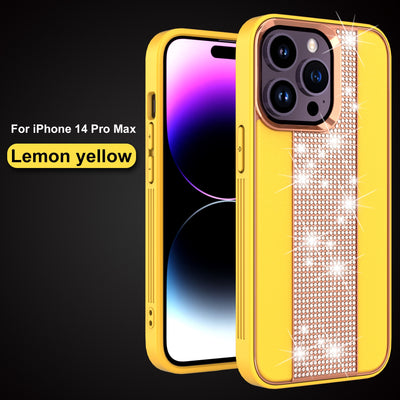 Leather Case Diamond For iPhone 12 13 14 Non-Slip phone cases - theroxymob
