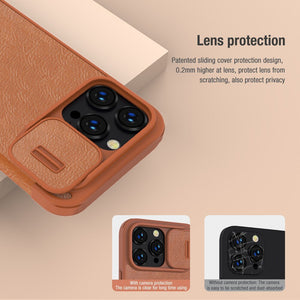 Nillkin For iPhone 14 Pro Max Qin Pro Leather Flip Cover Slide Camera Lens Protection Case For iPhone 14 Plus Case For iPhone 14