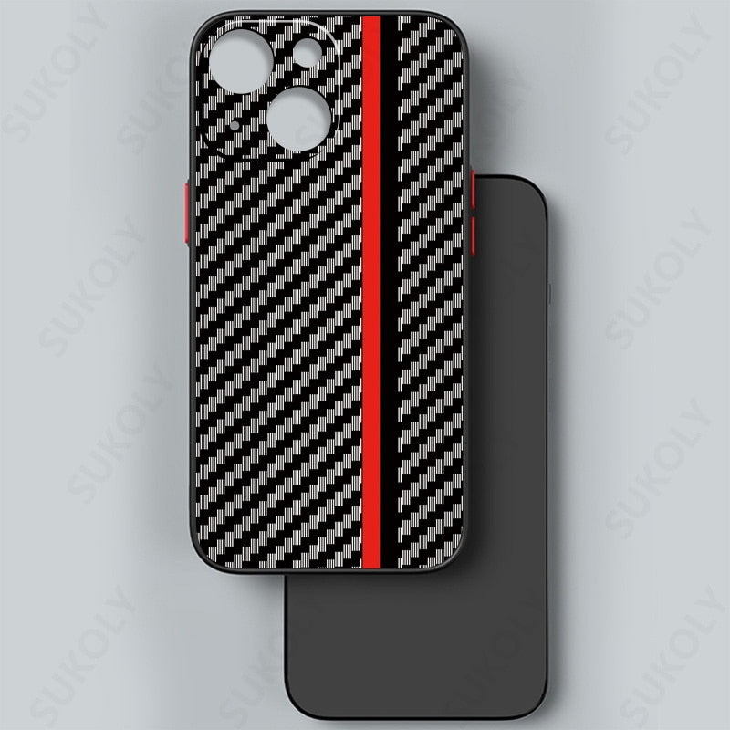 Carbon Fiber Skin Case For iPhone 14 13 12