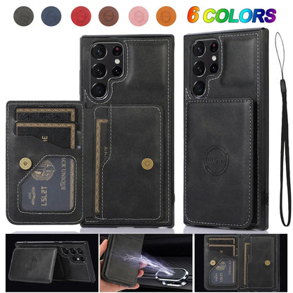 Magnetic Flip Wallet Credit Card Holder Leather Case For Samsung S24-S23 Series