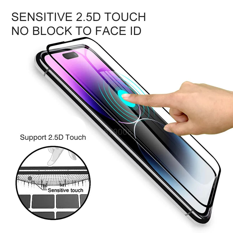 Full Tempered Glass 6in1 For iPhone 15-14 Screen Camera Protective Film