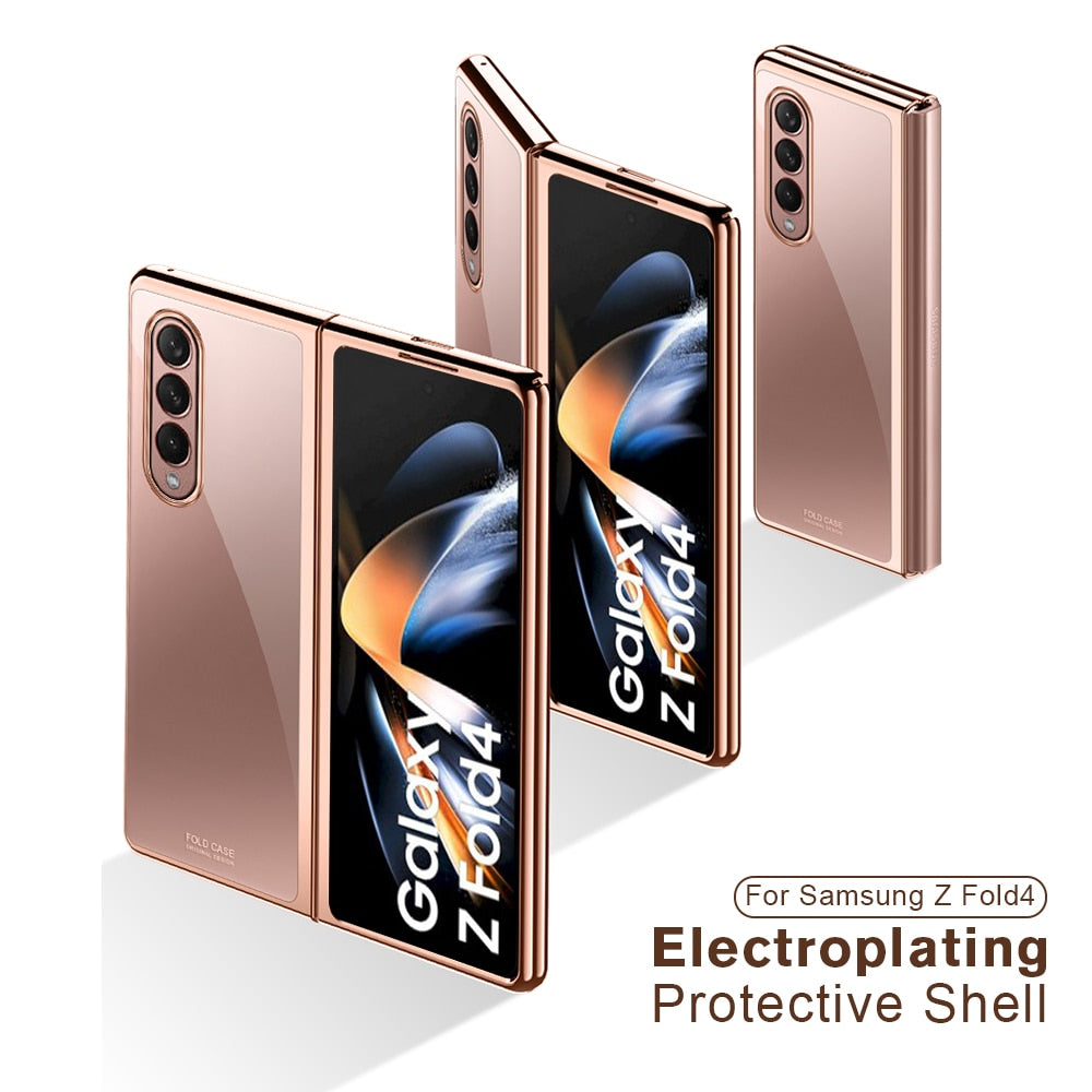 For Samsung Galaxy Z Fold 4 Platin Transparent Hard Back Cover Clear Heavy Duty Shockproof Coque - theroxymob