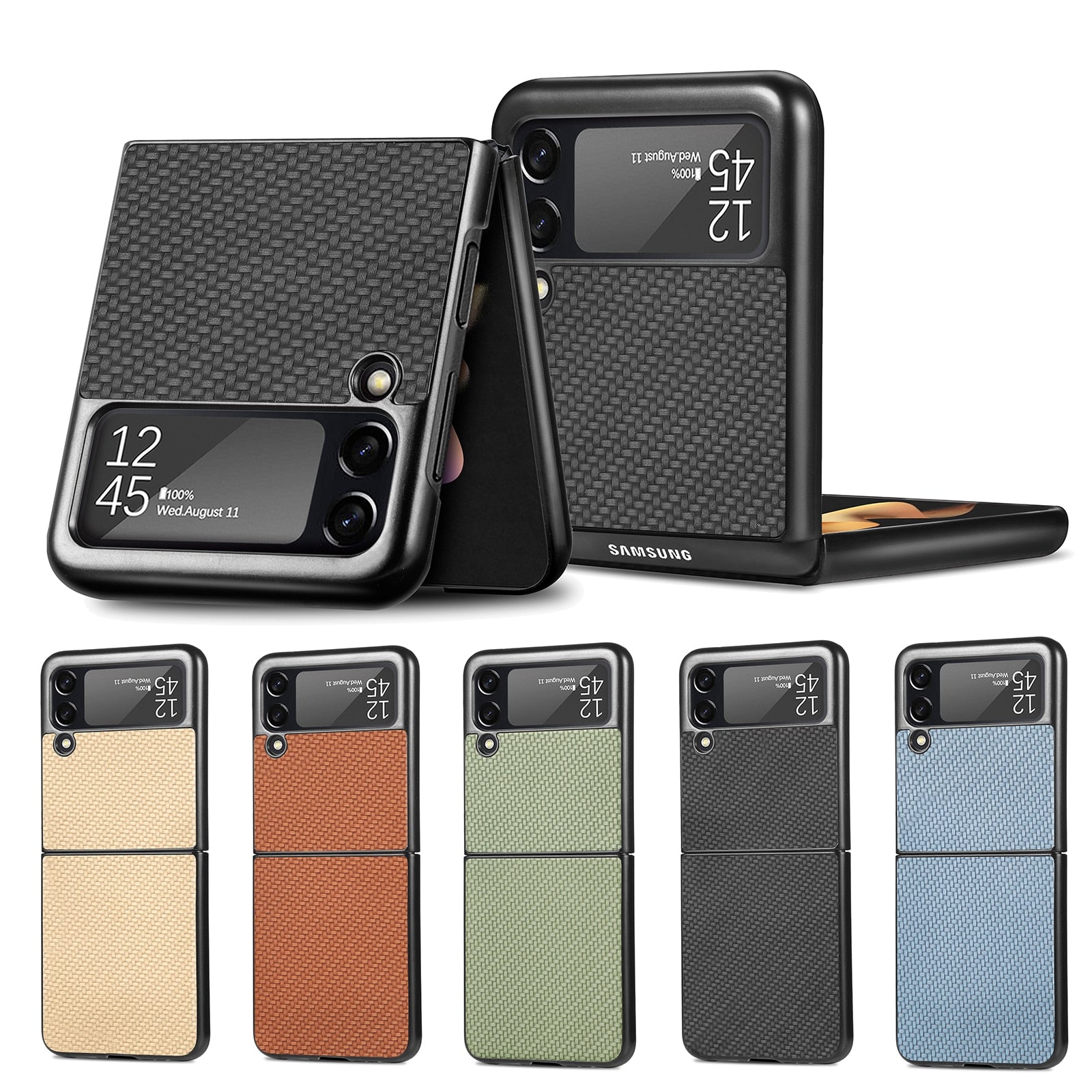 Luxury Carbon Fiber Slim Case for Samsung Galaxy Z Flip 4