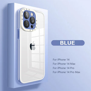 Transparent Shockproof Case Bumper Glass Camera Protection For iPhone 14 13 - theroxymob