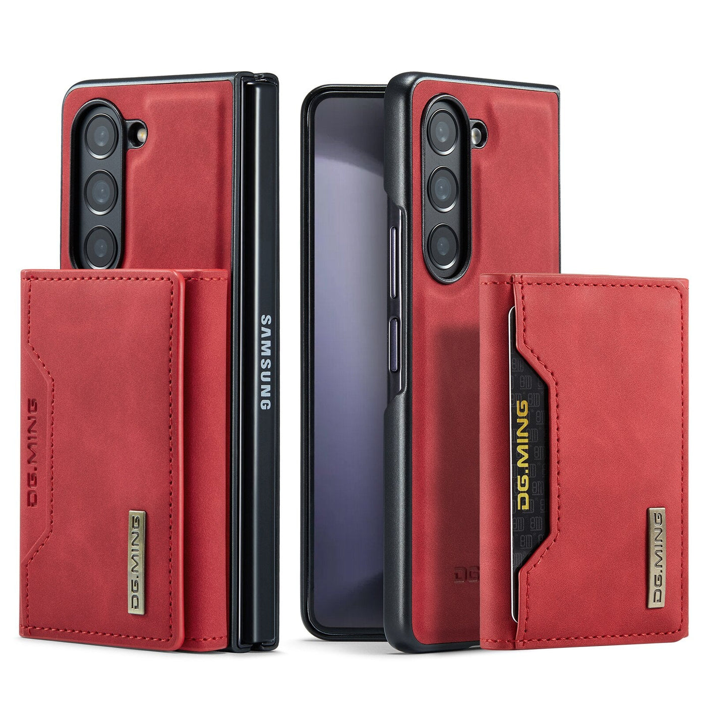 2 in 1 Removable Cards Bag Wallet Leather Case for Samsung Galaxy Z Fold5 Fold4 Magnetic Pocket Purse Stand Cover