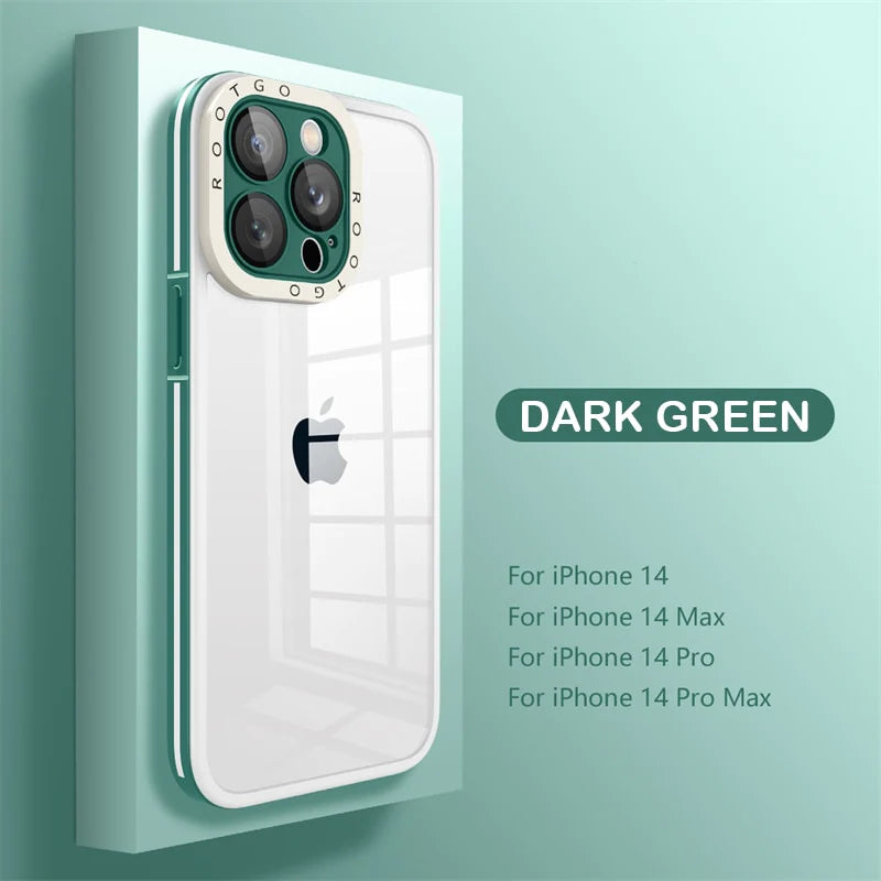 Transparent Shockproof Case Bumper Glass Camera Protection For iPhone 14 13 - theroxymob