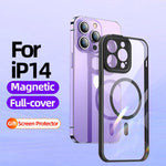 Magnetic Phone Case For iPhone 14 New Shockproof Protective Case Transparent Magnet Back Cover - theroxymob