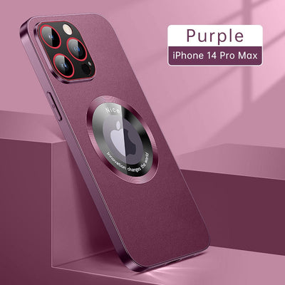Leather Magnetic Case with Glass Metal Lens Protection for iphone 13 14 - theroxymob