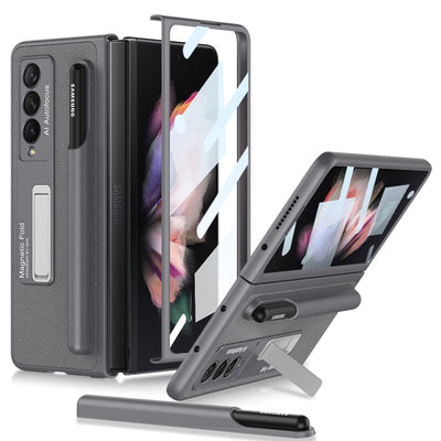 For Samsung Galaxy Z Fold 4 Magnetic Case Case Stand Hard Case With S Pen Slot Holder For Fold - theroxymob